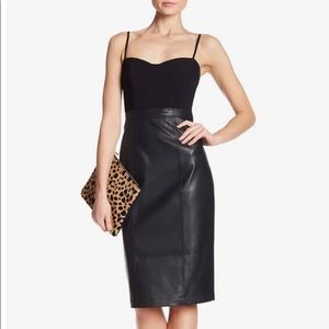 BCBG MaxAzria Nalia Black Leather Dress. Size 2